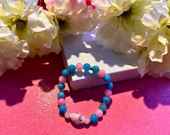Pink & Blue Gemstone Awareness Bracelet: Pregnancy Loss, Infertility Support