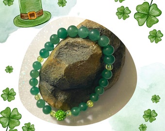 St Patrick's Day Bracelet made with Jade Gemstones