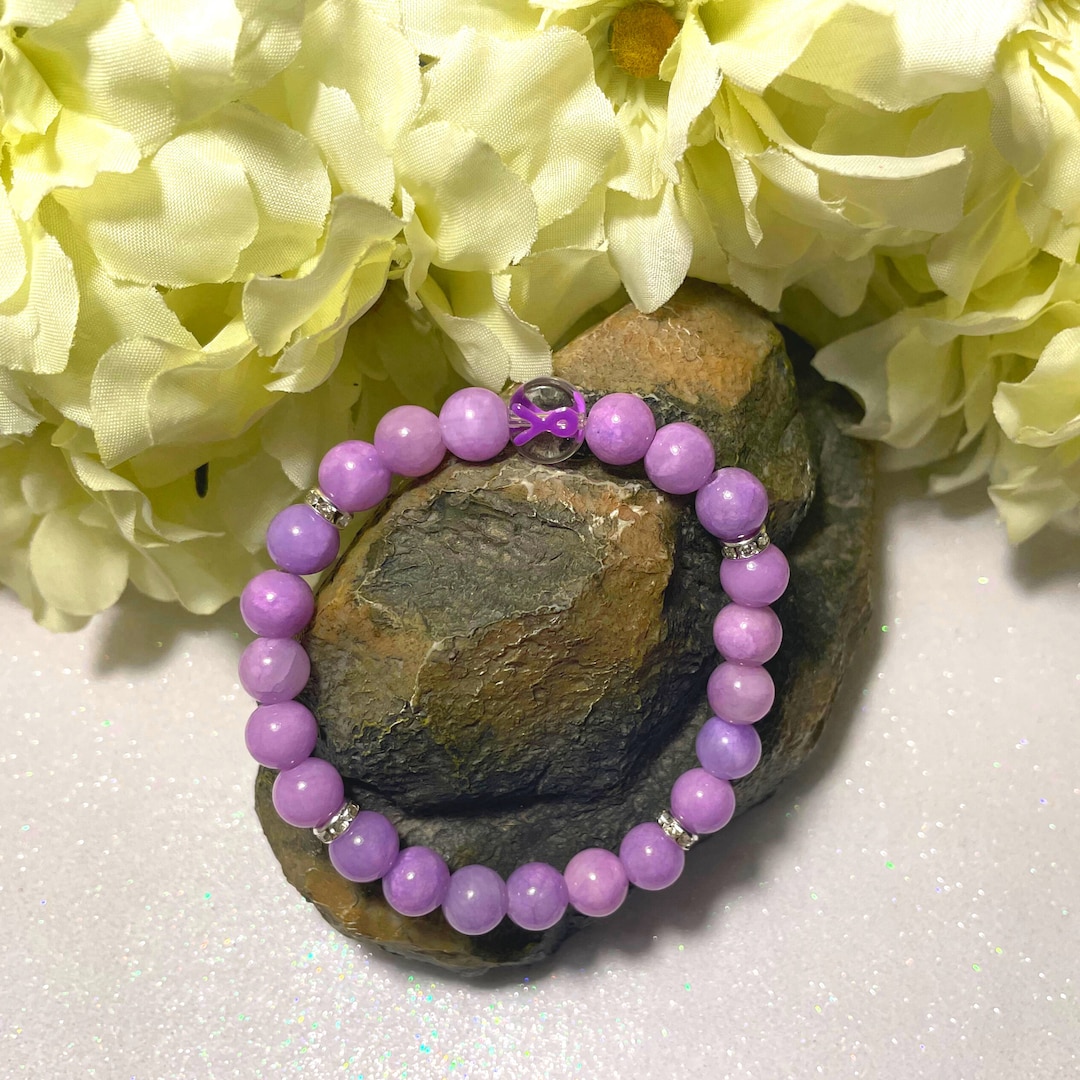 Purple Ribbon Awareness Bracelet, Alzheimer's and Dementia Support