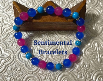 Thyroid Cancer Awareness Jade Bracelet: Serenity, Healing, Hope