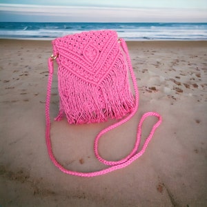 Sac bandoulière en macramé  - Diamant