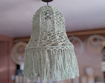 Chandelier, lampshade, macrame suspension Lacloche