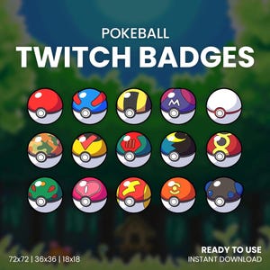 POKEBALL Sub & Bit Badges | Twitch Graphics for Streamers