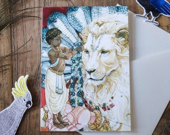 Prahlad Narasimha Greeting cards | Blank inside | Bhakti Art | A6 | Free Shipping