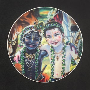 Pegatina redonda de Krishna Balaram / vinilo / resistente al agua