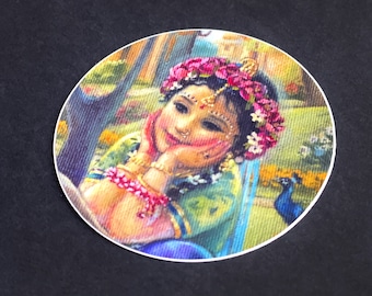Weinig Radha ronde sticker | vinyl | Waterdicht