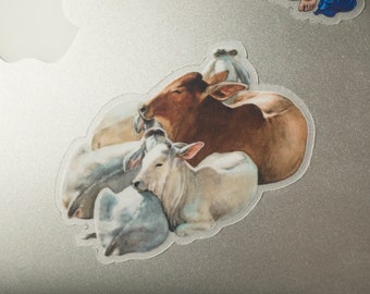 Cow group clear sticker | transparent | vinyl | Waterproof