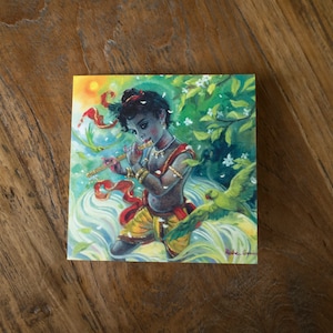 Krishna square greeting cards | Blank inside | Bhakti Art | Free Shipping