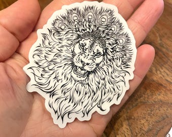 Narasimha | transparant vinyl | Waterdichte sticker