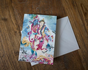 Radha Krishna dancing Greeting cards | A6 | Radhe Gendron | Free shipping