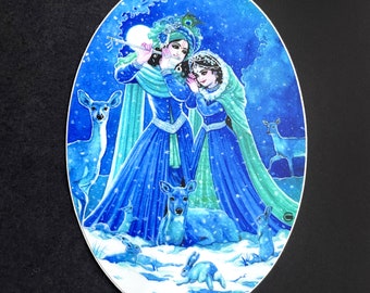 Radha Gopinath ovale sticker | vinyl | Waterbestendig