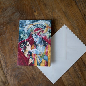 Radha Krishna in summer rains greeting cards | Blank inside | Bhakti Art | A6 | Free Shipping