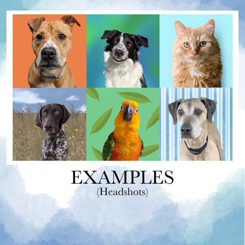 Realistic Digital Pet Portraits (Headshot)- Custom Pet Illustration, Digital Download, Pet Memorial Gift, Dog & Cat Lover Art, From Photo image 5
