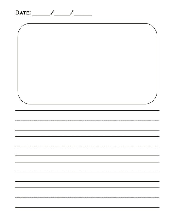 2nd Grade Printable Lined Writing Paper with Name- and Date Template  Writing  paper template, Writing paper printable, Primary writing paper