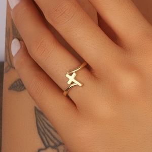 Sterling Silver Cross Religious Minimalist Ring * Christian Jewelry Gold Rose Filled Band *  For Mom Mother Wife Best Friend mothers day