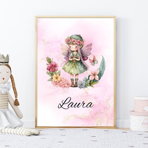 Kinderbild "Fee" Mädchenzimmer Kinderzimmer Poster, Namensposter Babyparty , Geschenk Für Das Babyzimmer ,14 Größen