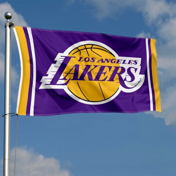 The Los Angeles Lakers Basketball Team Flag