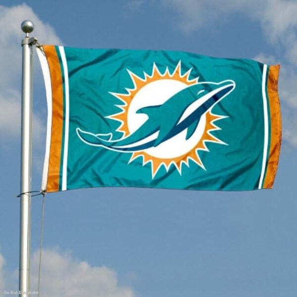 Miami Dolphins USA Country Flag - 3x5 Feet Polyester, Double-Sided, Officially Licensed NFL Team Flag