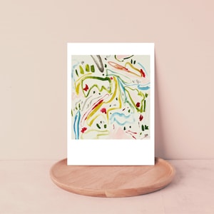 Cartão abstrato em branco, download instantâneo do cartão de pintura original