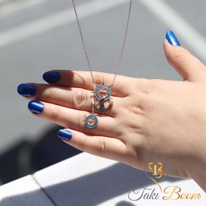 Nautical Statement Necklace for Women – Anchor, Ship Wheel & Compass Pendant – Ocean Lover Jewelry, Bold Maritime Gift