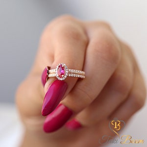 Red Marquise Engagement Ring, Marquise Promise Ring, Marquise Cluster Ring, Ruby Engagement Ring, Anniversary Gift for Women