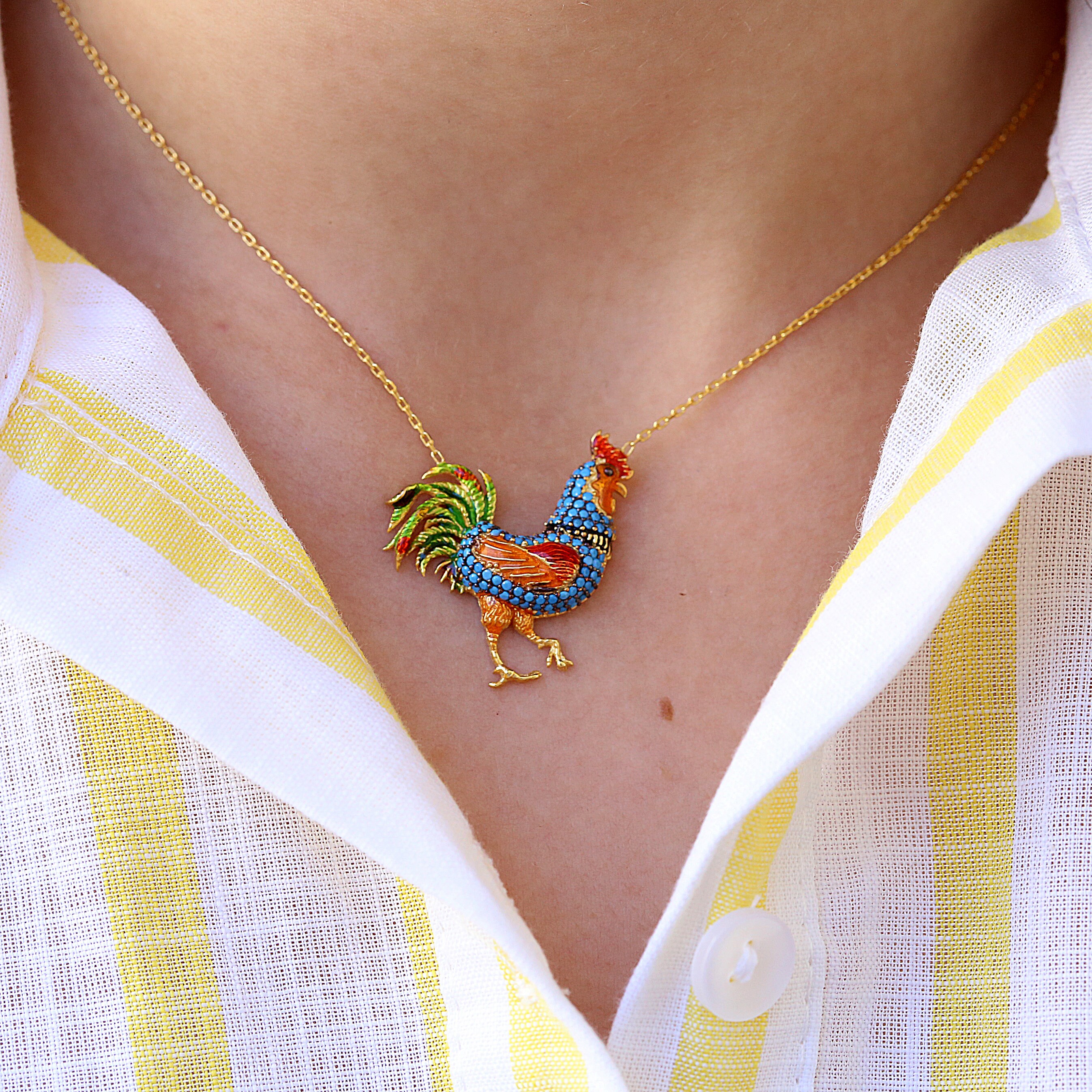Rooster Necklace, Rooster Jewelrys, Cockerel Silver Pendant Rooster Necklace, Rooster Jewelrys, Cockerel Silver Pendant