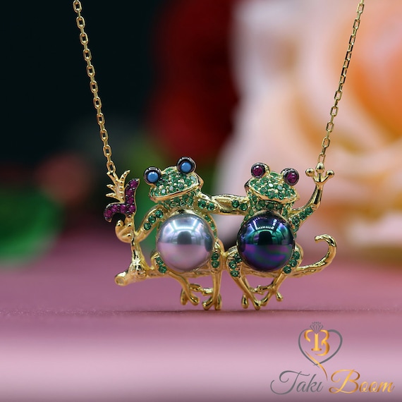Frog Enamel Gold Plated Charm Necklace By Quinn's Pins |  notonthehighstreet.com