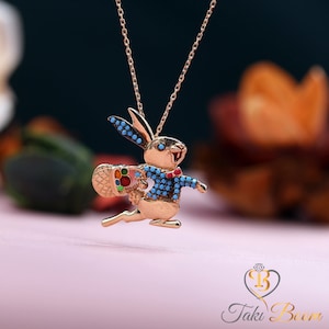Bunny Necklace • Rabbit Necklace • Easter Gift14K Gold Plated