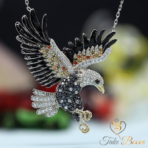 Eagle Necklace, Eagle Jewelrys, Woman Eagle Necklace, Bird Pendant, Handmade Necklace, Eagle Silver Necklace