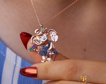 Elephant Necklace, Elephant Silver Necklace, Christmas gift, Elephant Jewelry, Elephant Gold Necklace, Cute Elephant Necklace, Mammoth
