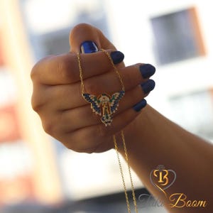 Blue Butterfly Necklace, Handmade Butterfly Pendant with Fine Workmanship, Great Gift for Women,  Anniversary Gift, İnsect Jewelry