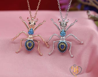 Ant Silver Necklace, Ant Jewelry, Animal Jewelry, Abundance