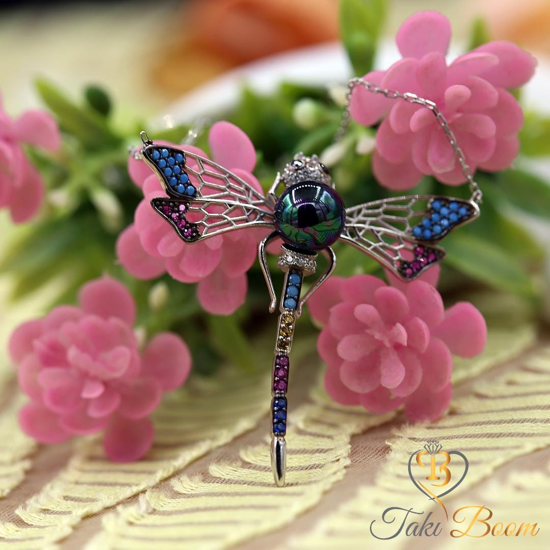 Collana Donna Con Ciondolo Farfalla E Libellula – In Argento Placcato – Hanessa – Regalo In Sacchettino - 2