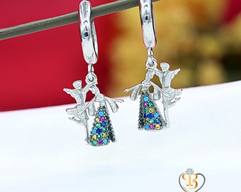 Tscherksen Frauen Ohrringe, Tscherksen Schmuck, Adyge Ohrringe, 925 Sterling Silber, 14K vergoldet