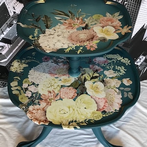 Two Tier Round Table with Claw Feet