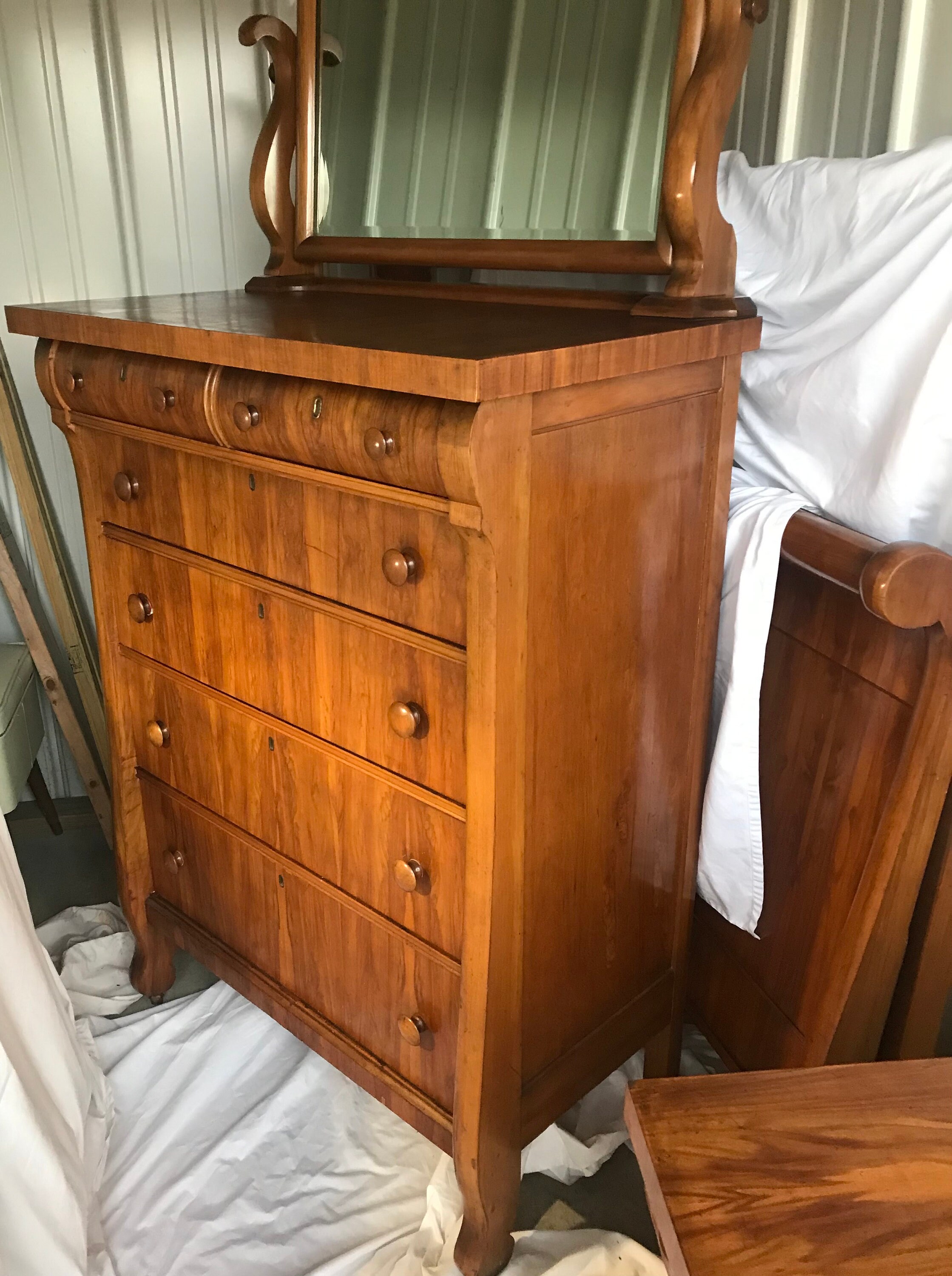 Antique Tiger Oak Highboy Dresser Etsy