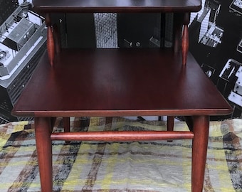 Vintage 60s Mid Century Modern Danish Style End Side Table Artisan