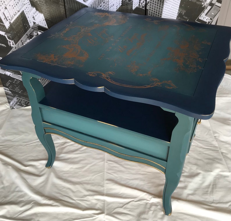 Hand Painted End Table or Nightstand Etsy