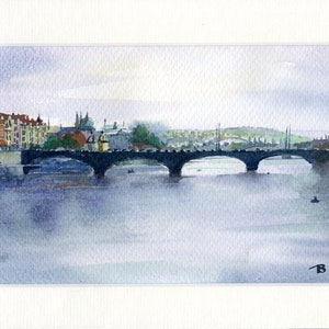 Legions Bridge, Prague. An original watercolour. Item 13