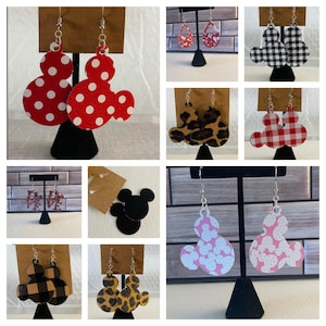 Disney Inspired Faux Leather Earrings | Mickey Mouse Inspired Faux Leather Earrings | Mouse Ears Earrings