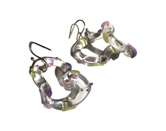 Siffle BonBon Earrings/Glass Earring /Colourful Earring / Dangle&Drop Earring / Enjoyable / Clear/Cute/ Charm Earring/ Amorphous