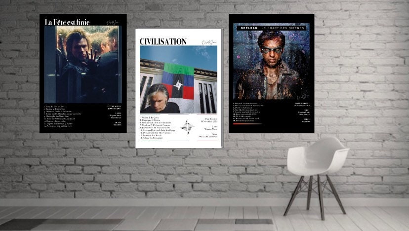 Minimalist ORELSAN Poster Decoration / Poster / Poster / Rap / French Rap /  Illustration / Rap Poster / Music / Civilization 