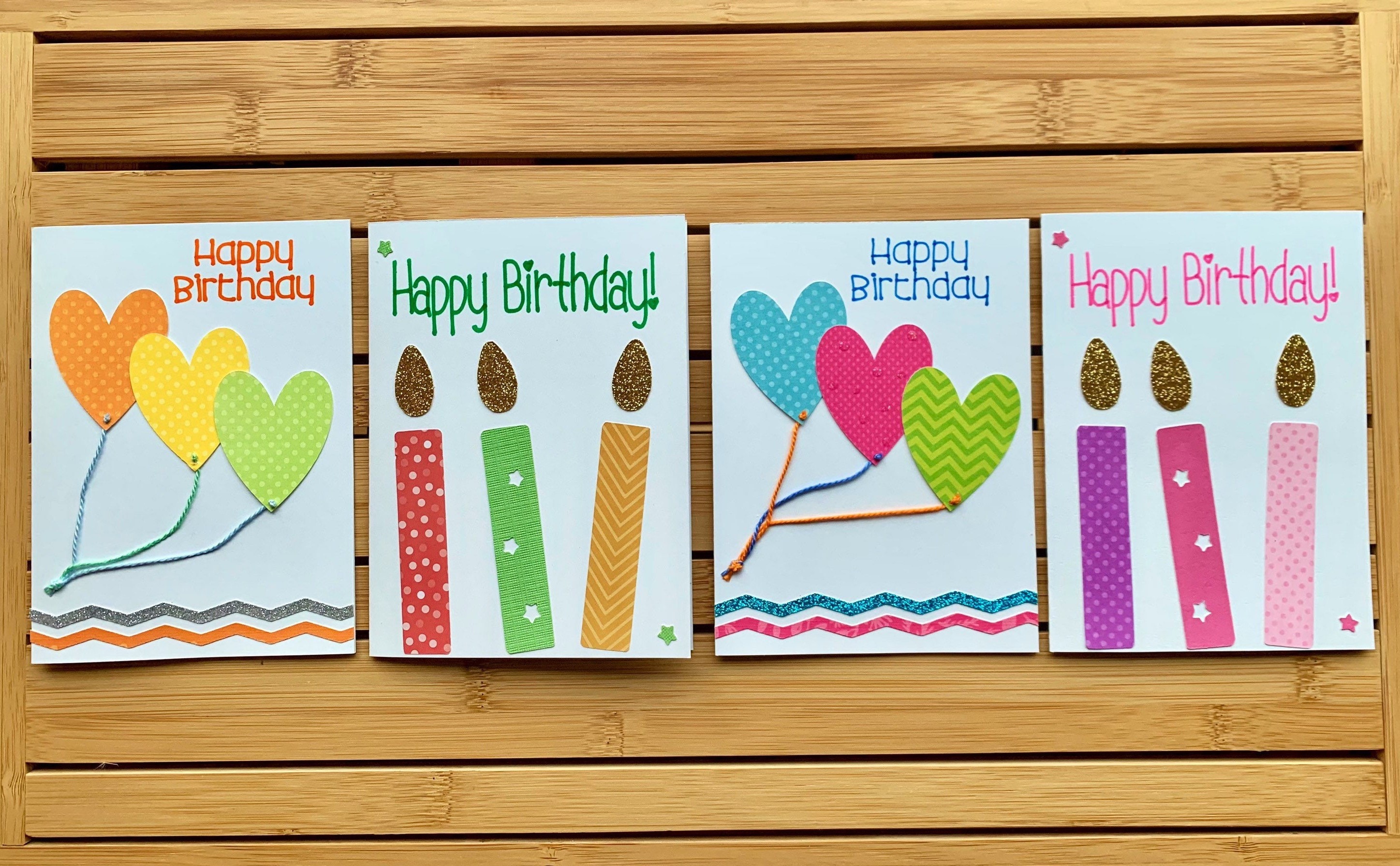 4 Happy Birthday Cards Birthday Card for All Ages Assorted Etsy