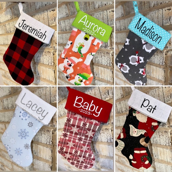 Custom Stockings, Small Personalized Christmas Stockings