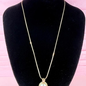 1980s Vintage Avon Gold Tone Faux Pearls 17" Necklace and Earring Set