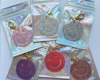 Smiley Face Acrylic Keychain / Bag Charm