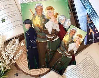 Aelin, Rowan, Manon & Dorian - Heir of Fire (Throne of Glass) - Print and Bookmark