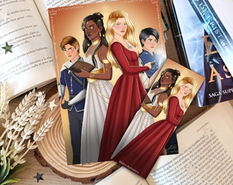 Celaena, Nehemia, Chaol & Dorian - Crown of Midnight (Throne of Glass) - Print and Bookmark