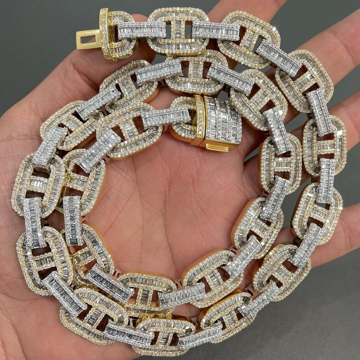 22mm Baguette Diamond Miami Cuban Chain 
