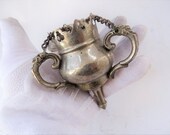Old Authentic Orthodox Hanging Enameled Bronze Oil Candlestick, Lamp SK43